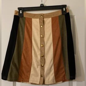 Boutique Multi-Color Suede Skirt
